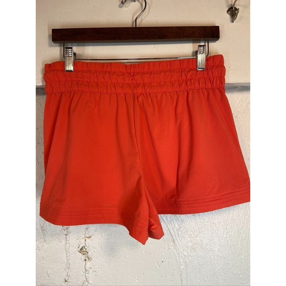 ATHLETA WOMENS MED RED RUNNING SHORT SIDE POCKET DRAWSTRING - Picture 2 of 3